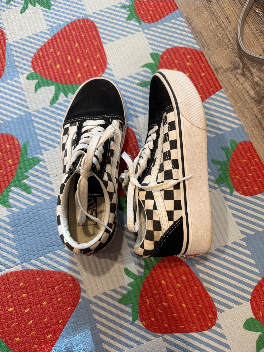 Vans Checkerboard High-Top Sneakers - Black & White